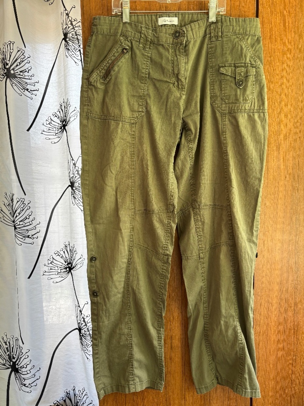 Reitmans Olive Green Cargo Utility Pants Multi Pocket Size 11